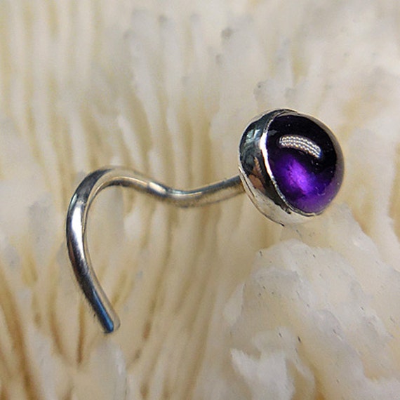 AMETHYST 4mm nose jewelry nose stud nose screw nose ring
