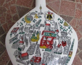 German Liquor Bottle, Souvenir Munich Germany, Vintage Barware, Wine Decanter, Collectible Souvenir