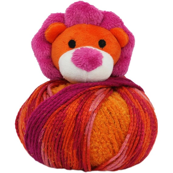 Hat plush yarn stuffed beanie  includes Hat kit knitting and LION Knitting Beanie Kit, Kit, hat