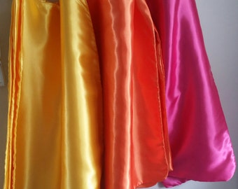 Kid's Generic Party Pack Superhero Capes in Satin with matching Mask in felt