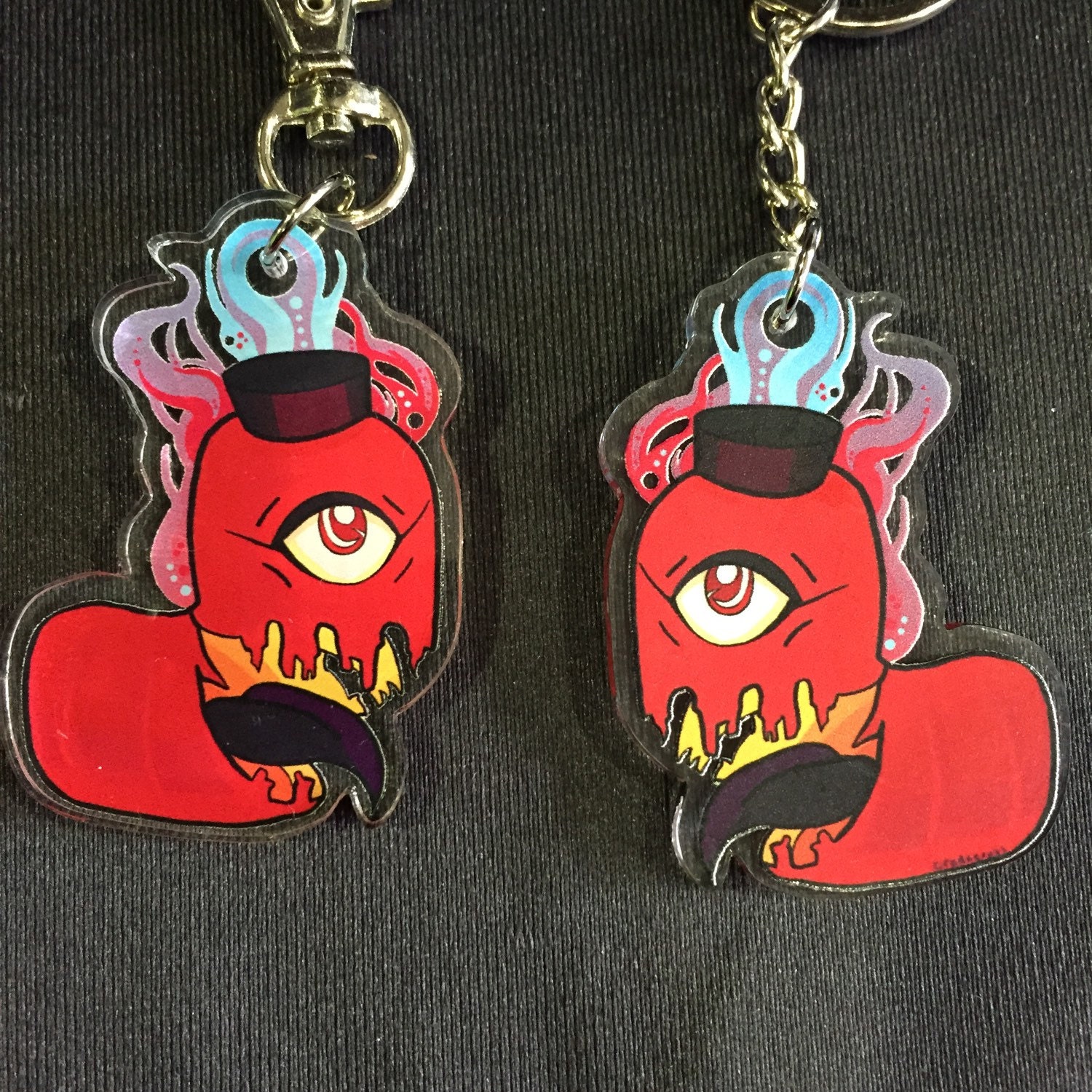 Lantern yokai 2 inch Double Sided Front & Back Charm with