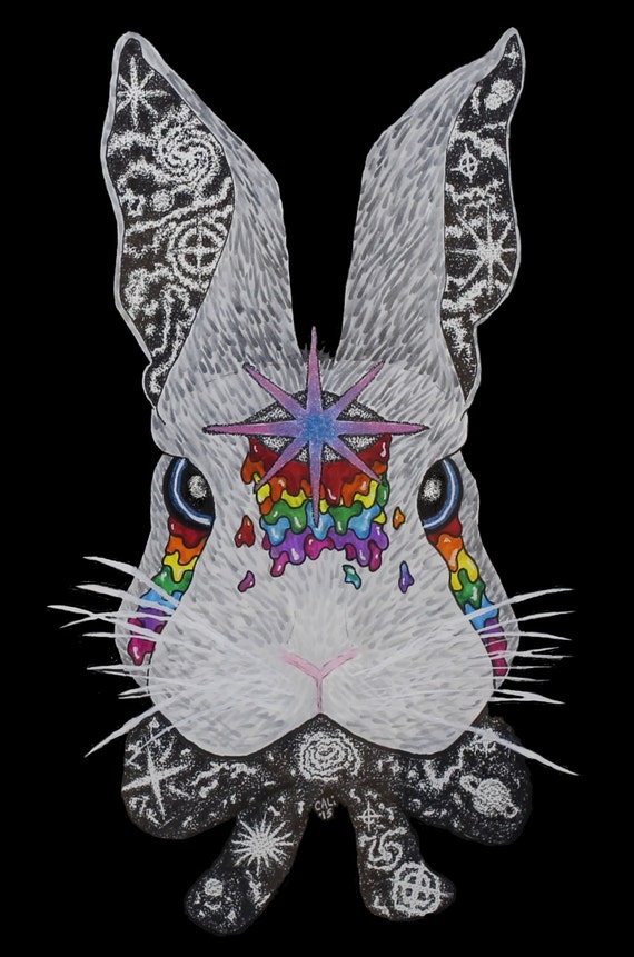 Galaxy Bunny Cosmos Rabbit Space Rainbow Illustration