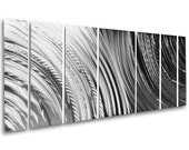 Modern Abstract Large Metal Wall Sculpture Art Silver Aluminum Painting Home Decor by Brian M Jones Contemporary Artwork Metal Wall Panels