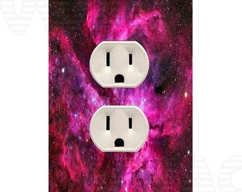 Outer Space Galaxy Wall Plug Decal Outlet Cover Wall Art Kids Room Decor Sticker OU24WP
