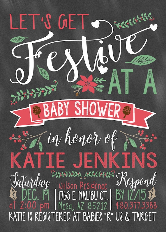 Christmas Baby Shower Invitations Shower Invitations Holiday