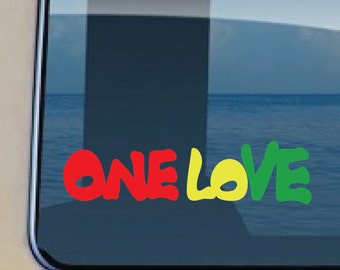 One Love Reggae Decal Hawaiian Rasta Sticker 647