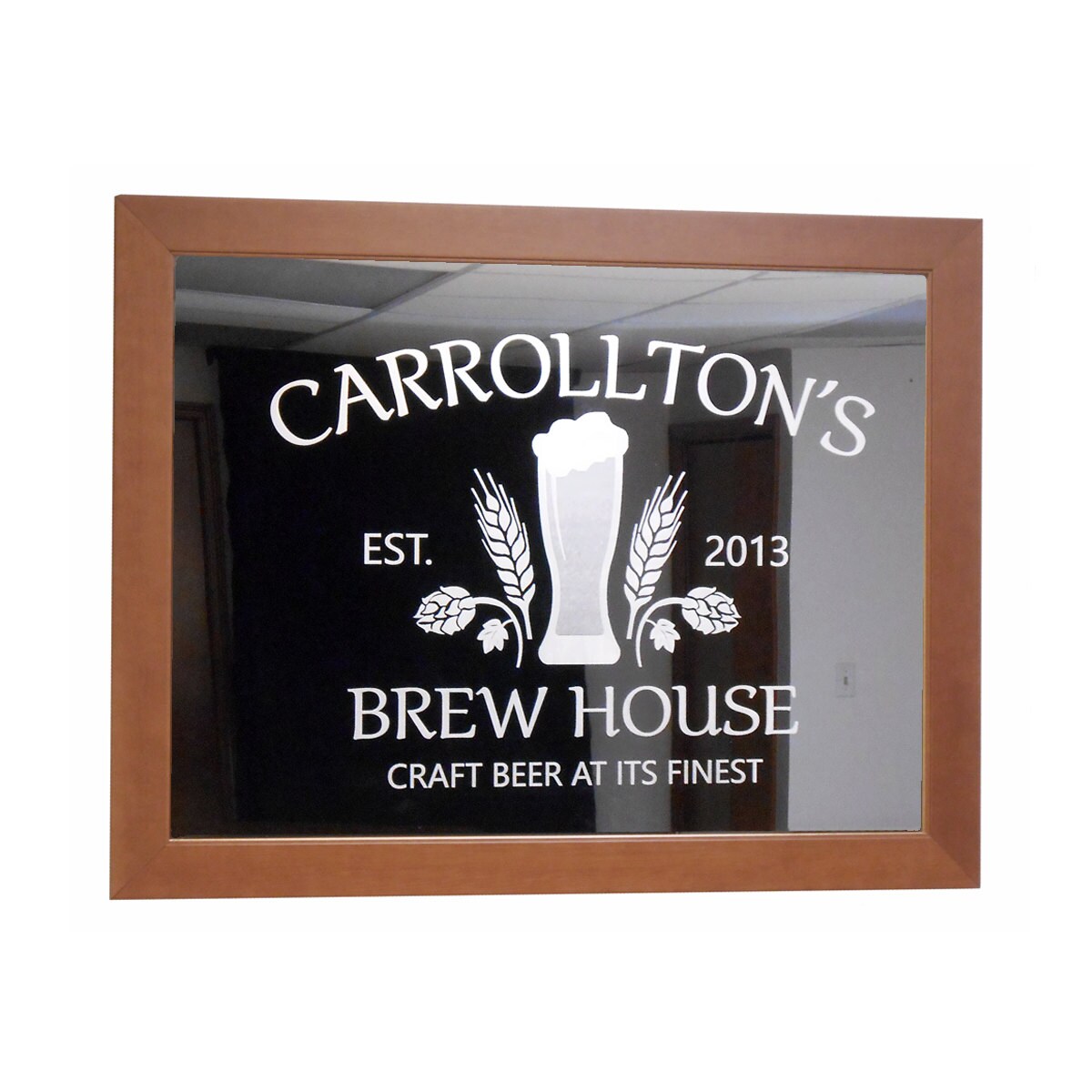 Personalized Bar Mirror Craft Beer 18 x 24 w/