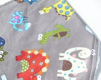 Baby Bib Bandana Dinosaur Cotton design - Adjustable baby bib - Baby Gift Idea