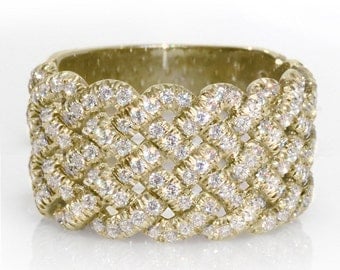 14k gold woven wedding ring