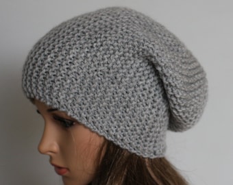 Slouchy Knitted Hat Large Men Women. Knit slouchy Beanie hat. Large . Chunky Knit Winter.Accessories Oversized Hat Chunky.