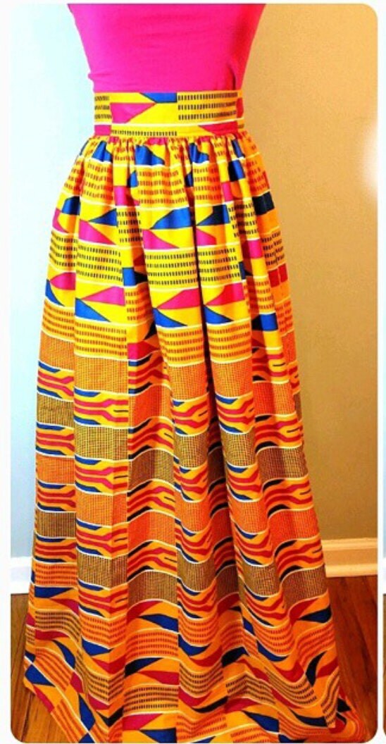 kente cloth maxi skirt
