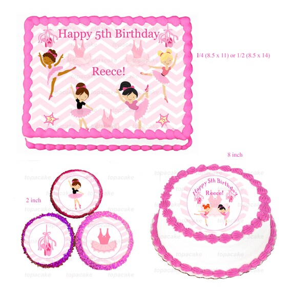 Dance Pink Ballerina Cake Topper Custom Design by topAcake