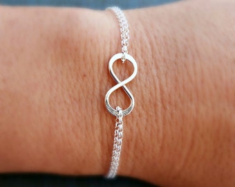 Silver Infinity Bracelet, Bridesmaid Gift, Friendship Bracelet, bridesmaid Gifts, Sorority Gifts,Gold Bracelet, Gift for her