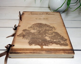 Wedding Guest Book or Words of Wisdom Book Rustic and Personalized Custom Guest Book