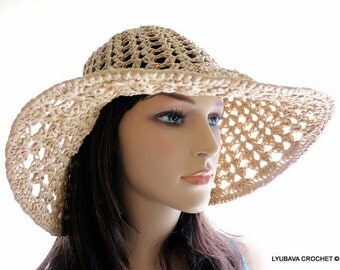 Crochet Hat PATTERN, Women's Hats DIY Crafts, Floppy Hat, Beach Hat, Summer Hat Pattern, Instant Download PDF Pattern No.165 Lyubava Crochet