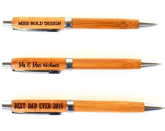 Personalized Bamboo Pen | Gift for wedding, boss or teacher.