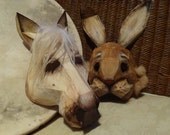 Printable masks, DIY Halloween masks, Make your own Horse Mask, Rabbit Mask, Animal masks, Templates, Low Poly