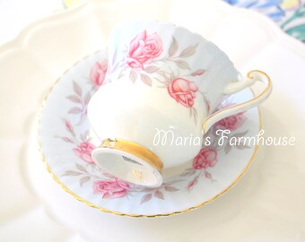 by vintage and Vintage, English inspired China, and Bone  Appointment Teacup  teacup saucer Paragon, regency Saucer