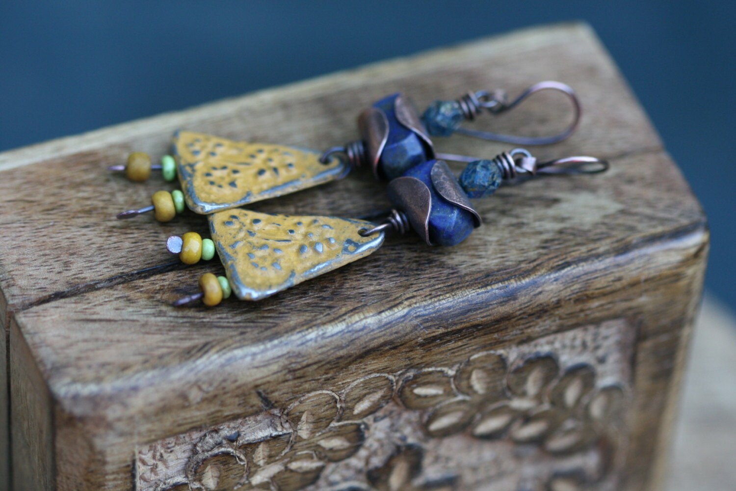 Boho Rustic 'Earth Gardens earrings' b1 Floral