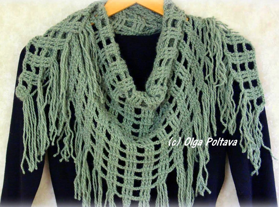Triangular Scarf Crochet Pattern Winter Shawl Crochet Scarf