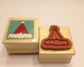 Santa Hat rubber stamp, 25 mm (BB4)
