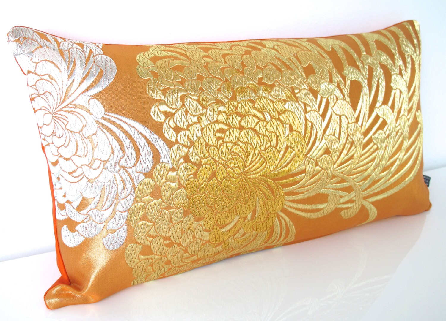 Metallic Pillow Cushion Large Rectangle in Gold Bronze and