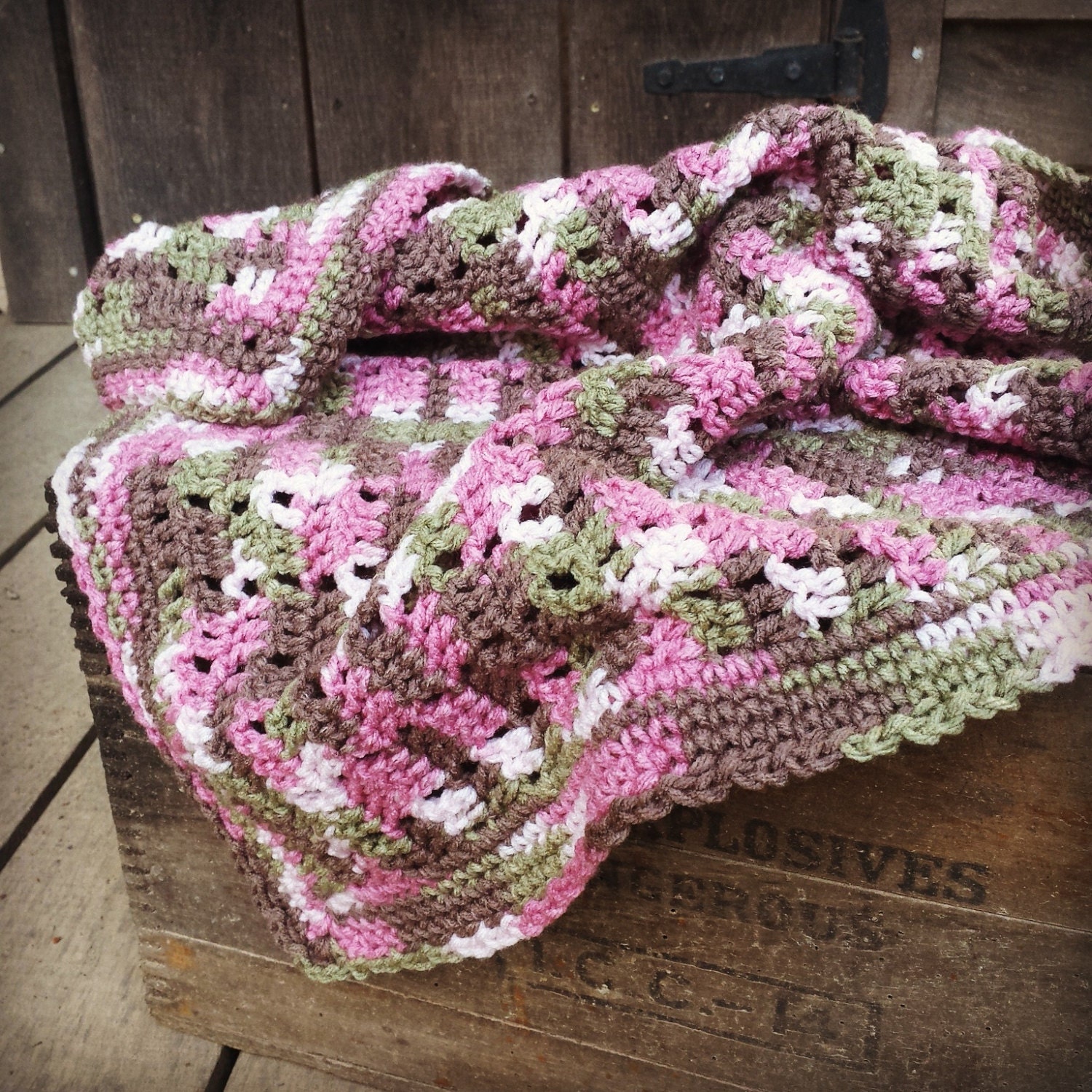 Pink Camo Baby blanket Camouflage Girl baby shower gift