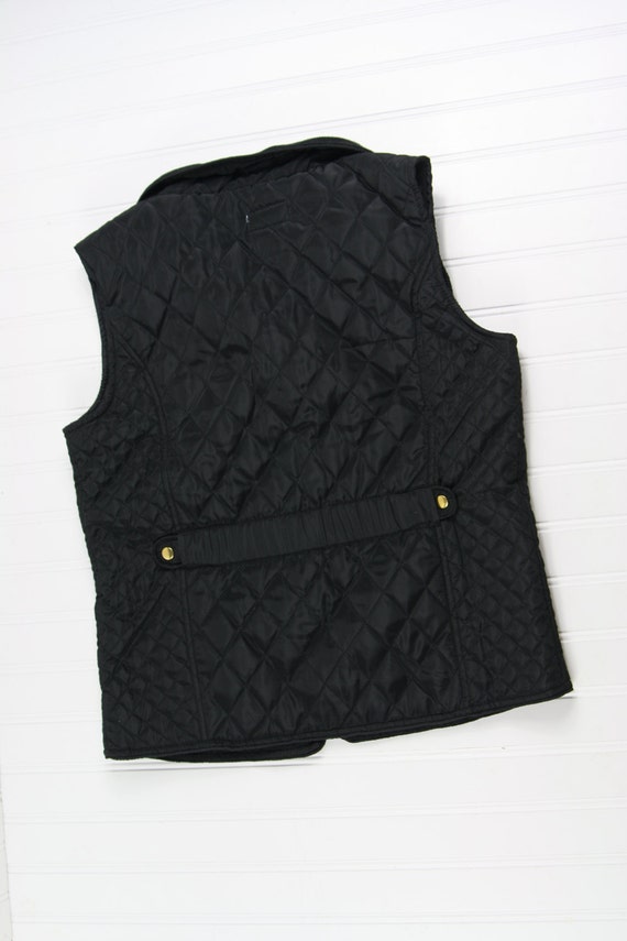 Women's Quilted Vest Ladies Monogram Vest Black Puffer