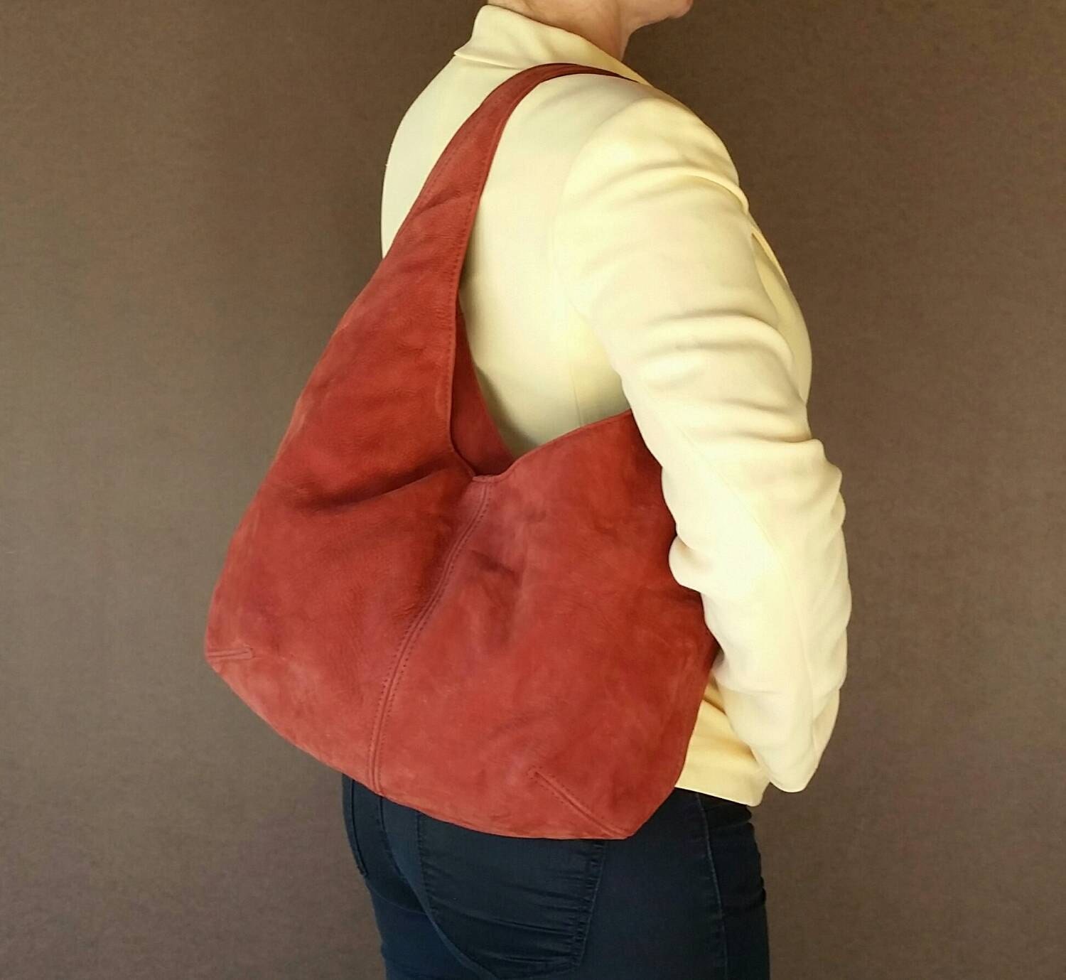 suede slouch hobo bag