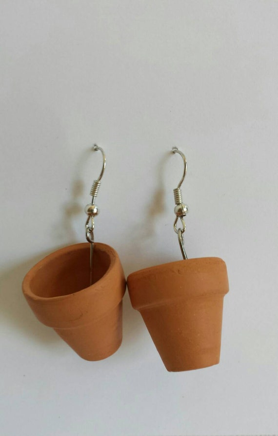 Flower pot earrings by lolacreations1 on Etsy