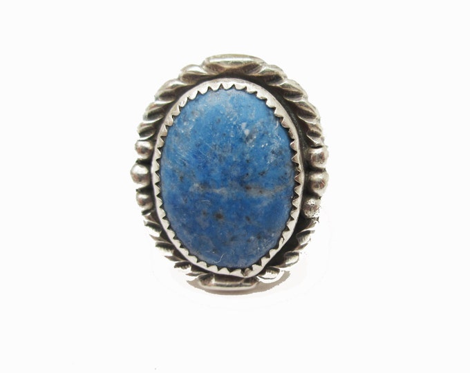 Blue Sodalite Gemstone Sterling Silver ring size 10 1/2