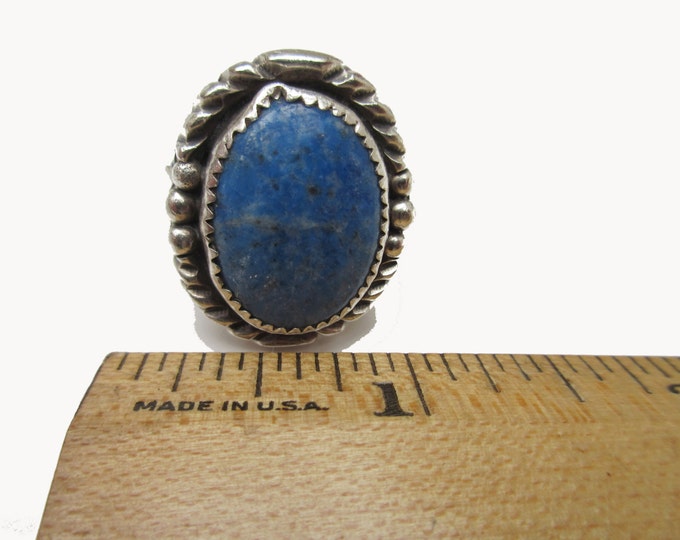 Blue Sodalite Gemstone Sterling Silver ring size 10 1/2