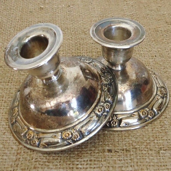 vintage silver candle holders candleholders candlestick