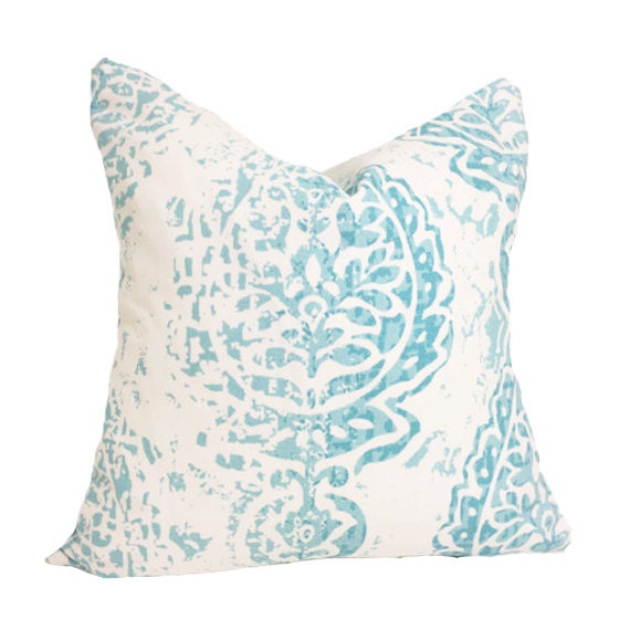 Items similar to Decorative Pillow Euro Sham Cover Manchester Blue