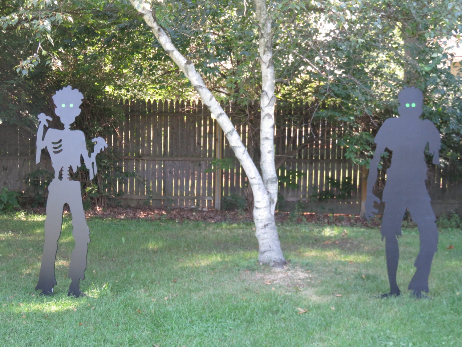 Zombie Shadow Halloween Zombie Wood Silhouette by ChartinisYardArt