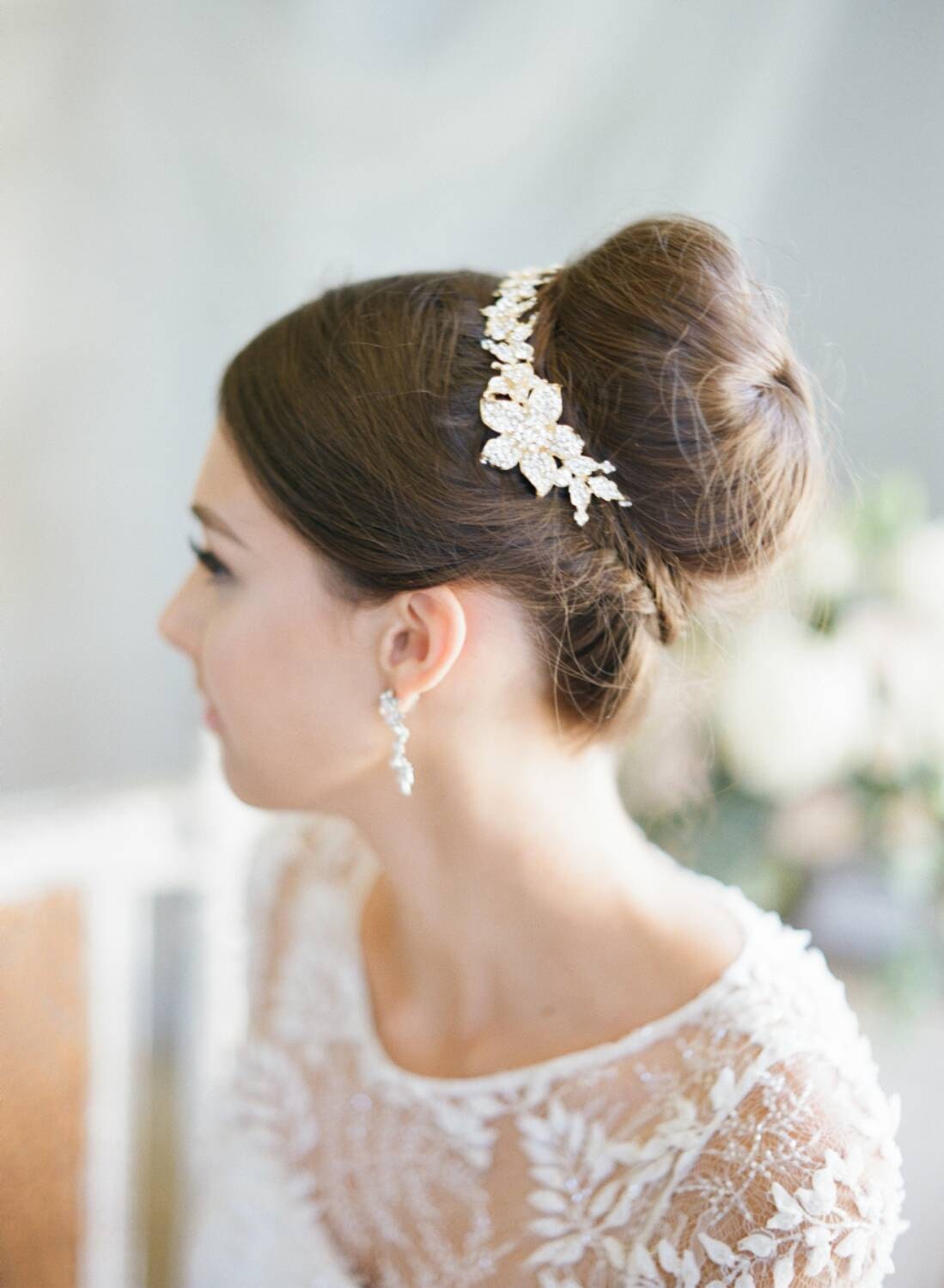 Swarovski Bun Wrap Bridal Hair Vine Crystal Wedding Hair