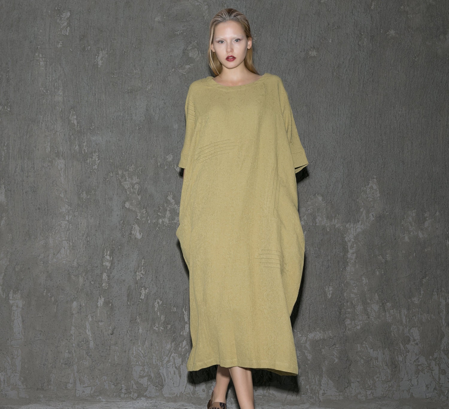 Yellow Linen Maxi Dress