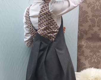 Flared Dress pleated / back origami / pockets. 14615.