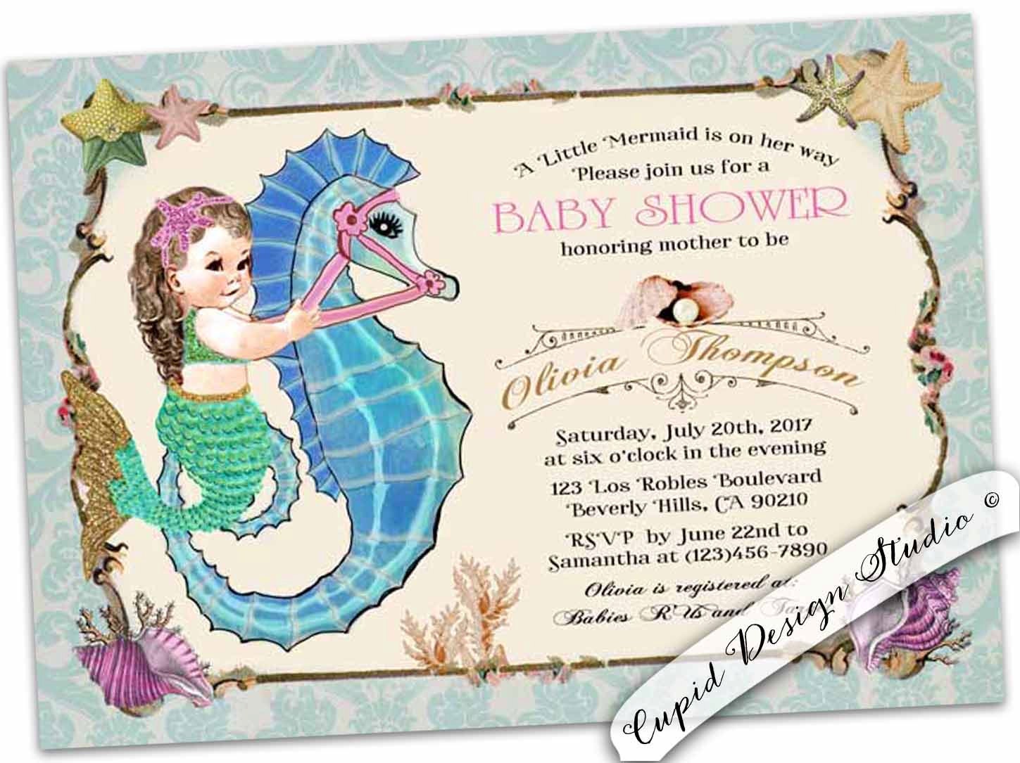 Mermaid Baby Shower Invitations 5