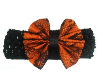 Halloween Headband, Baby Halloween Headband, Baby Headband, Fall Headband, Toddler Halloween Bow baby girl gift