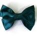 SALE 50% OFF Large Dark Green Satin Ribbon Bow Hair Clip