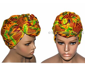 Teal Angelina Dashiki Fabric head wraps/ African Head tie/