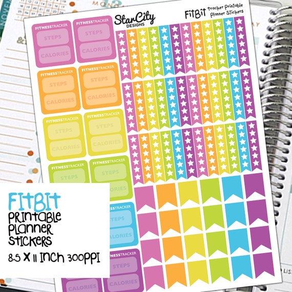 step tracker printable stickers printable planner fitness