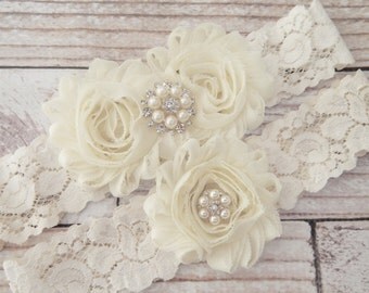 Your Color , Ivory Wedding Garter Set , Wedding Garter , Bridal Garter, Garters for Wedding , Garter ,Lace Garter , Toss Garter included