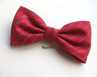 Christmas Bow Tie Holiday Bow Tie Red Striped Bow Tie