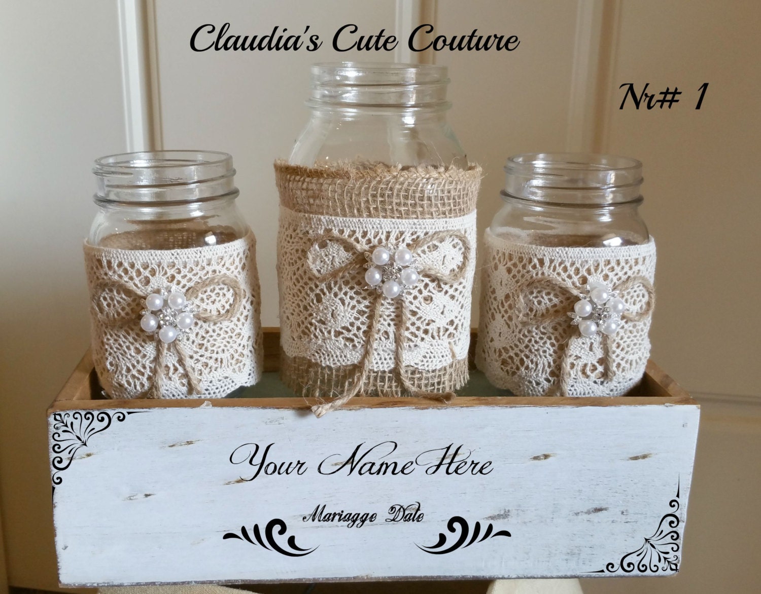 Burlap Mason jar Rustic wedding Country wedding Mason jar