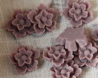12 pcs of sakura flower cabochon-22mm-rc0166-46-tan