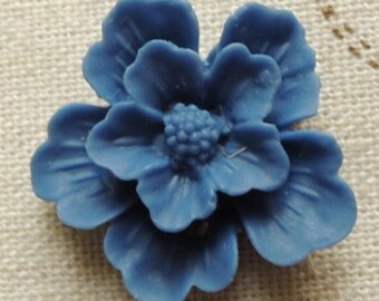 12 pcs of sakura flower cabochon-22mm-rc0166-42-navy blue