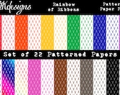 Rainbow of Ribbons Patterned Paper Pack