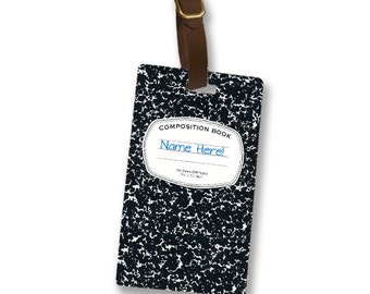 Composition Notebook Style Personalized Luggage Tag